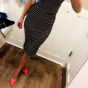 Ralph Lauren navy striped skirt